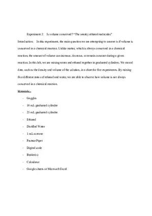 Experiment The Sneaky Ethanol Molecules
