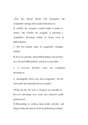 Managing Strategically Quiz Answers