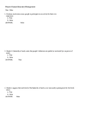 Project Human Resource Management I