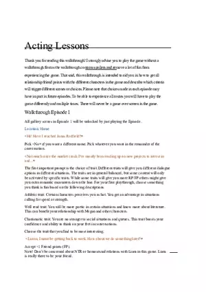 Acting Lessons Part 1