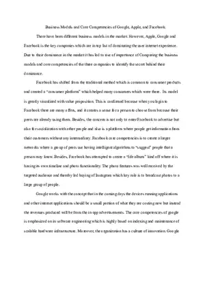 Business Models and Core Competencies