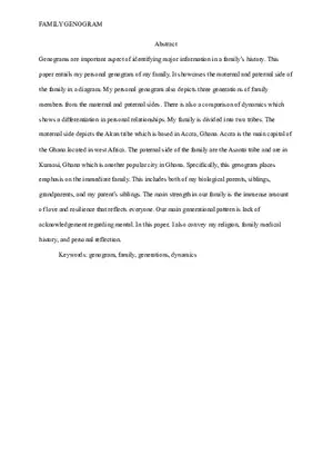 Family Genogram Project Final Draft