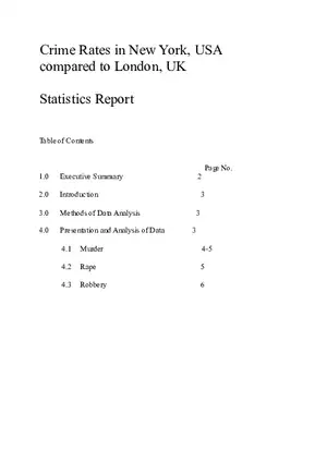 NY vs London Crime Rate Statistics Report