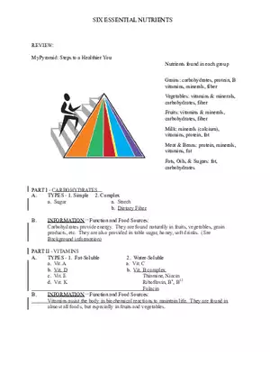 Six Essential Nutrients Key