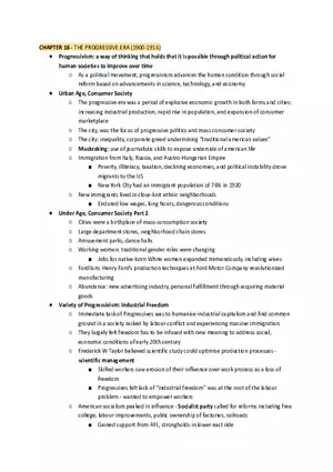 Chapter 18 - The Progressive Era (1900-1916)