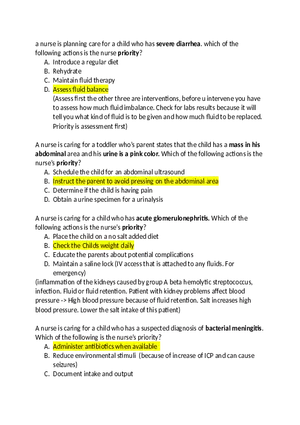 ATI Peds Questions