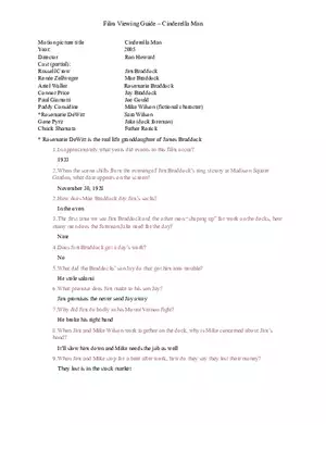 Viewing Guide - Cinderella Man