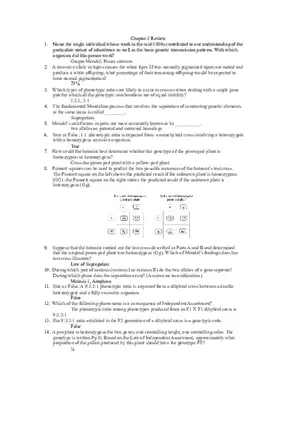 Chapter 3 Review Genetics