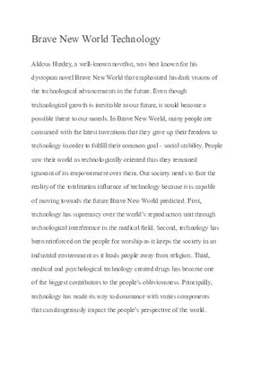 Brave New World Technology