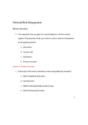 Network Risk Management Solutions Key Review