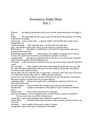 Economics Study - Value, Price, and Demand