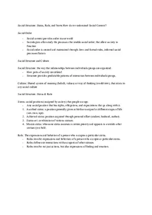 Social Structure Status, Role, and Norm