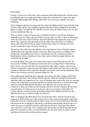 Plot Summary of Passing by Nella Larsen
