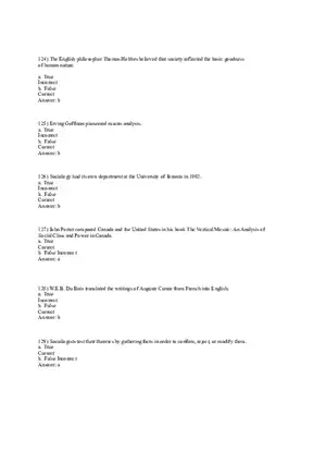 Test Bank for Macionis, Gerber, Sociology, Ninth Canadian Edition Part 3