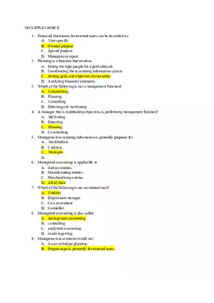 Bachelor of Science in Accountancy Multiple Choice