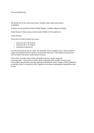 Circuits and Electronics