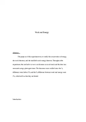 Work and Energy Lab Report 5