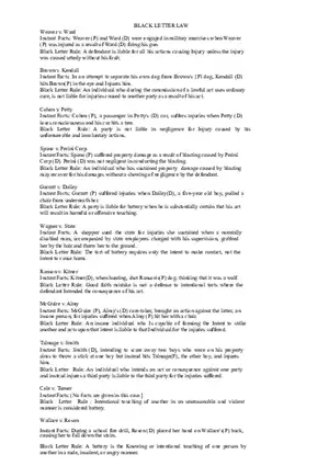 Black Letter Law