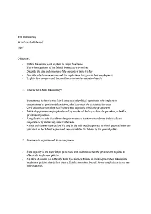 The Bureaucracy - American Politics Today
