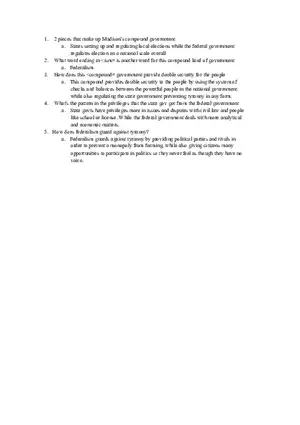 Federalism Diagram Questions