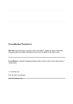 Personification Worksheet 6