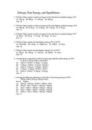 Entropy Free Energy and Equilibrium Part 1