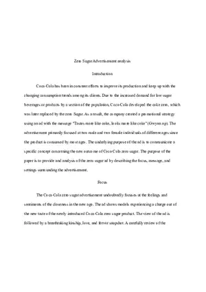 Zero Sugar Advertisement Analysis