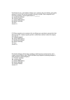 Creating Competitive Advantage (Marketing) Answer Key Part 4
