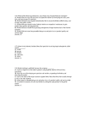 Creating Competitive Advantage (Marketing) Answer Key Part 5