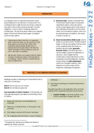 Curriculum Note, Study Session 13, Reading 34