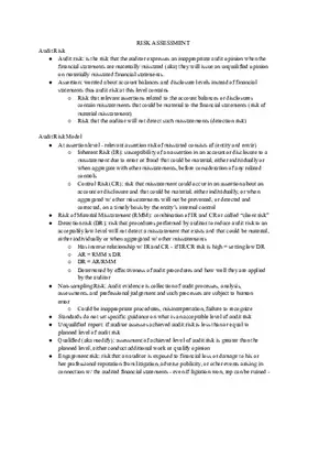 Summary Auditing and Assurance Services