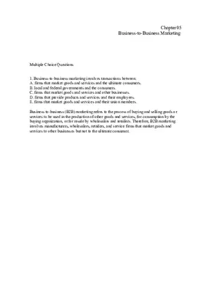 Business-to-Business Marketing Ch 5 (Part 1)