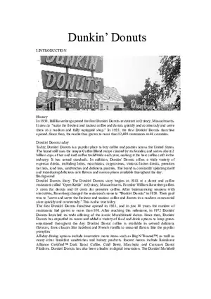 Dunkin Donuts Case Study Marketing