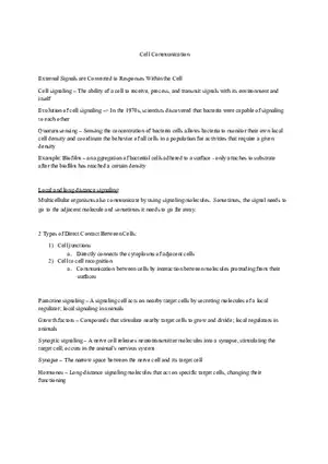 Biology - Chapter 11 Notes (Cell Communication)