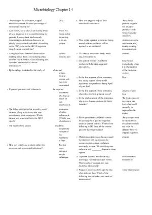 Microbiology Chapter 14 Answers