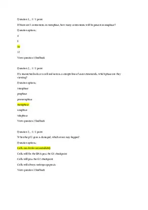 General Biology Chapter 10 Quiz Answers