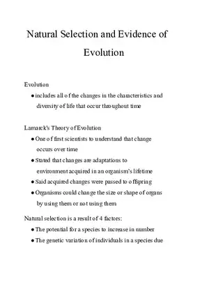 Natural Selection and Evidence of Evolution
