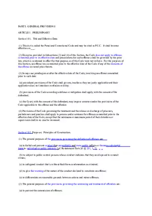 Full Model Penal Code - Part 1