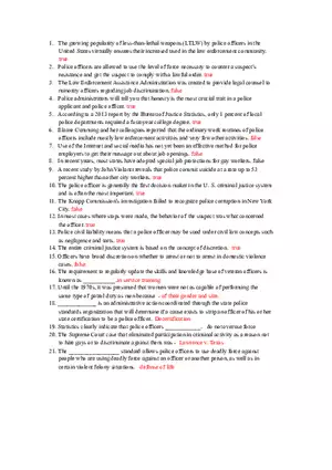 Law Enforcement Practices and Policies