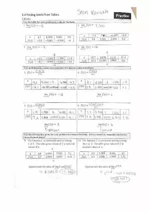 Finding Limits from Tables
