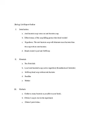 Biology Laboratory Outline