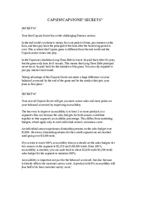 Capsim Strategy Leveraging Long-Term Debt