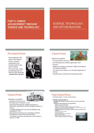 Part 2: Human Advancement Through Science and Technology