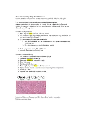 Relationship of Capsules with Virulence and Capsule Staining Techniques Lab