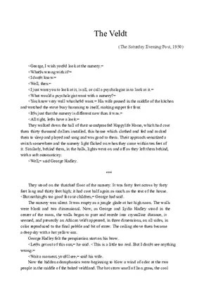 The Veldt (Full Text)