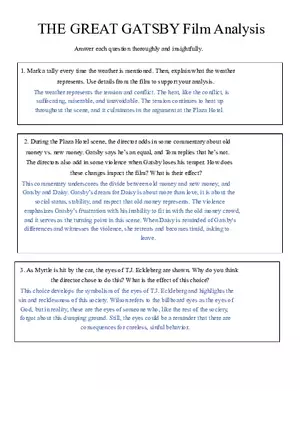 Gatsby Ch. 7 Film Analysis