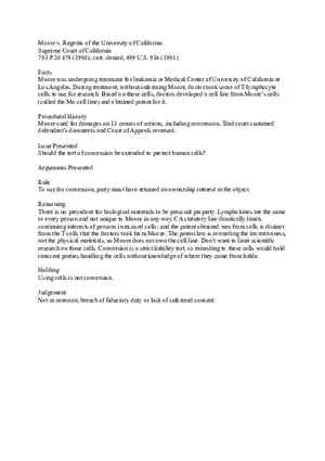Moore v Regents Case
