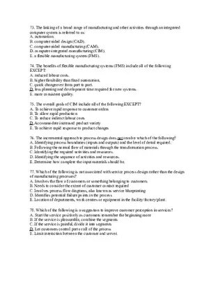 Introduction to Operations Management Answer Key Part 6