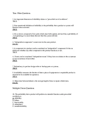 Introduction to Operations Management Answer Key Part 4