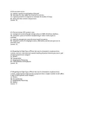 Lean Systems Answer Key Part 2